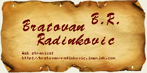 Bratovan Radinković vizit kartica
